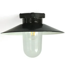 Schwarze Keramik-Deckenleuchte mit Aluminiumschirm