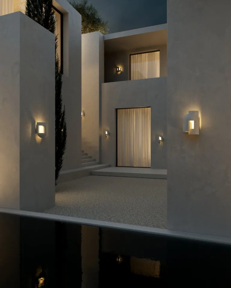Soul Story Outdoor: Design Wandleuchte aus Beton, IP64