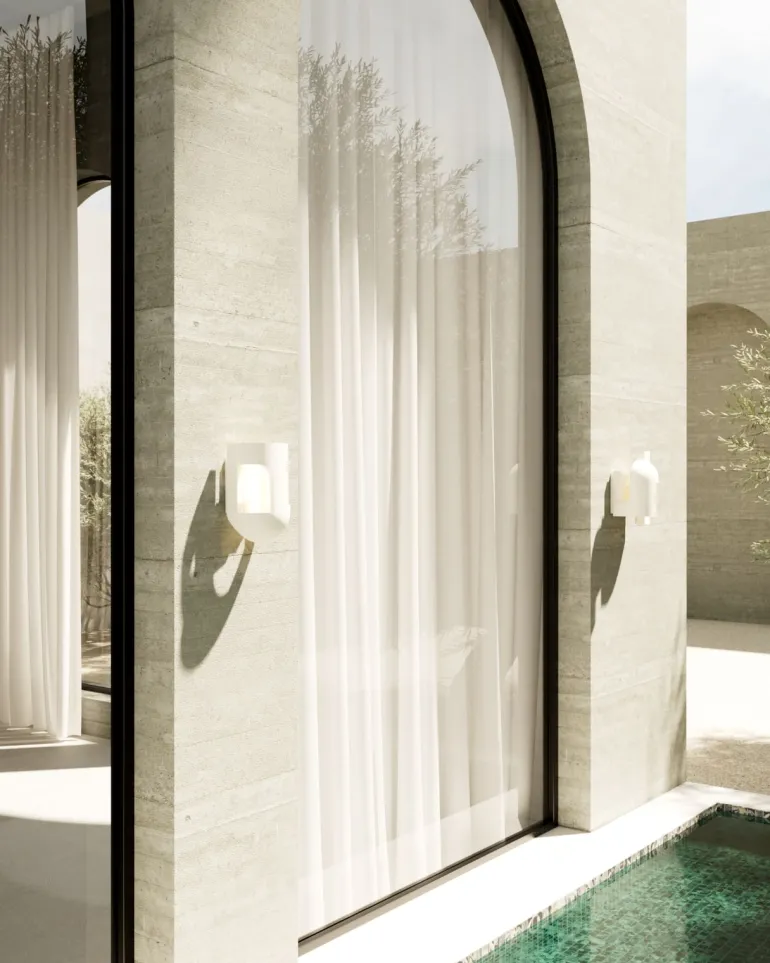 Soul Story Outdoor: Design Wandleuchte aus Beton, IP64
