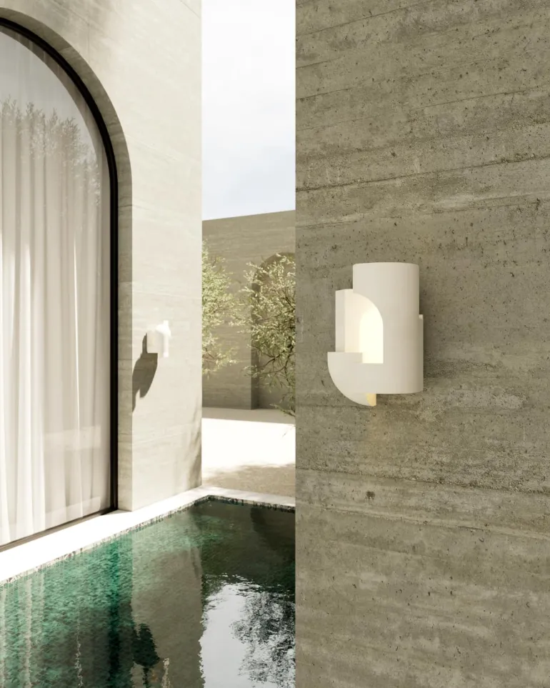 Soul Story Outdoor: Design Wandleuchte aus Beton, IP64