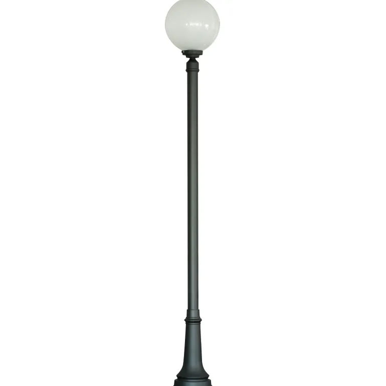 Standleuchte mit Echtglaskugel und glattem Mast