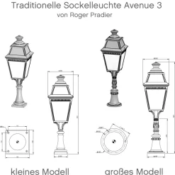 Traditionelle Sockelleuchte aus Frankreich Avenue 3