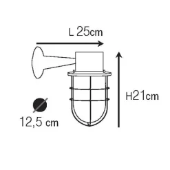 Vergitterte Wandlampe N° 716 mit Wandarm
