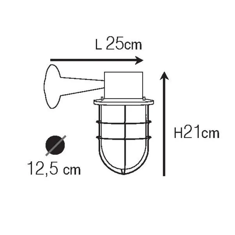 Vergitterte Wandlampe N° 716 mit Wandarm