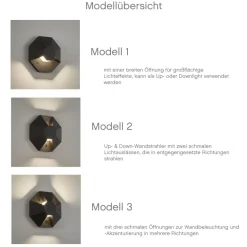 Wandfluter Octo aus Messingguss mit 1, 2 oder 3 Öffnungen