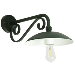 Wandlampe für außen ohne Glas mit verzierter Armstütze
