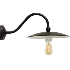Wandlampe für außen ohne Glas mit Schwanenhals