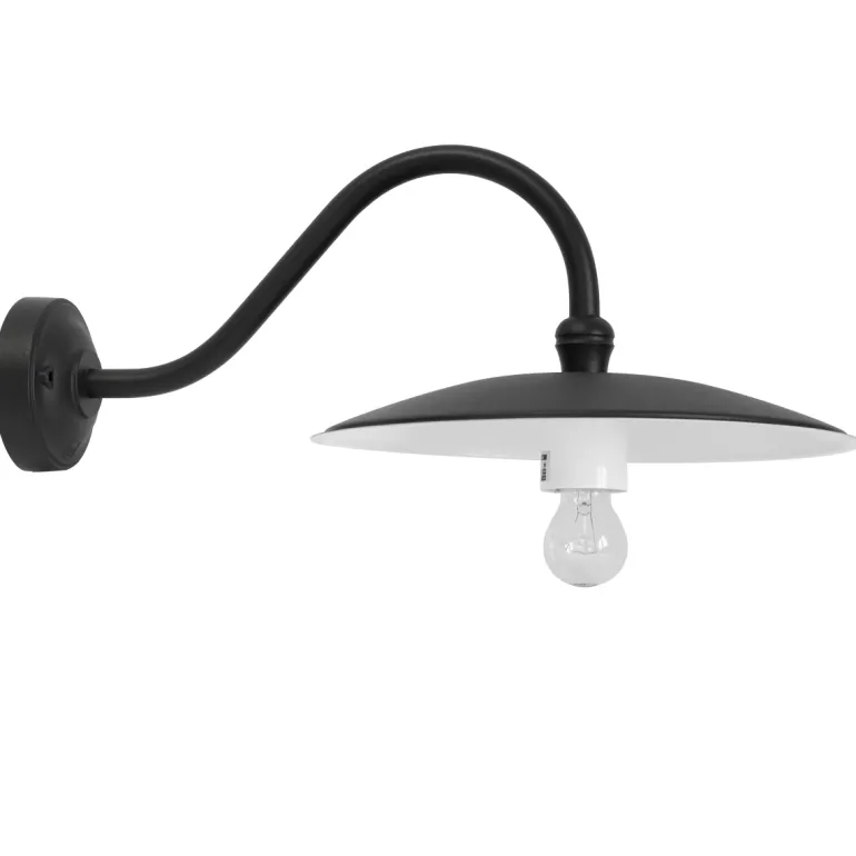 Wandlampe für außen ohne Glas mit Schwanenhals
