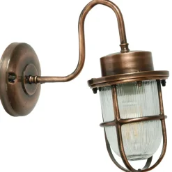 Wandlampe N° 563 aus Messing im Schiffsleuchten-Stil
