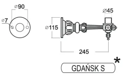 Wandlaterne mit massivem Wandarm Danzig S 60.61 TL