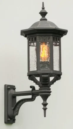 Wandleuchte aus Schmiedeeisen mit Antikglas WL 3448
