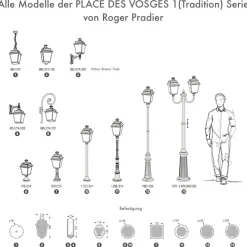 Wandleuchte mit Bischofstab Place des Vosges 1 T