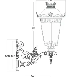 Wandleuchte mit Empire-Laterne Krakau.42JK