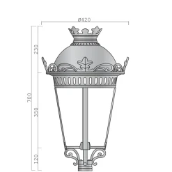 Wandleuchte mit Empire-Laterne Krakau.42JK