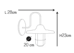 Wetterfeste Messingwandlampe N° 543 mit Schwanenhals
