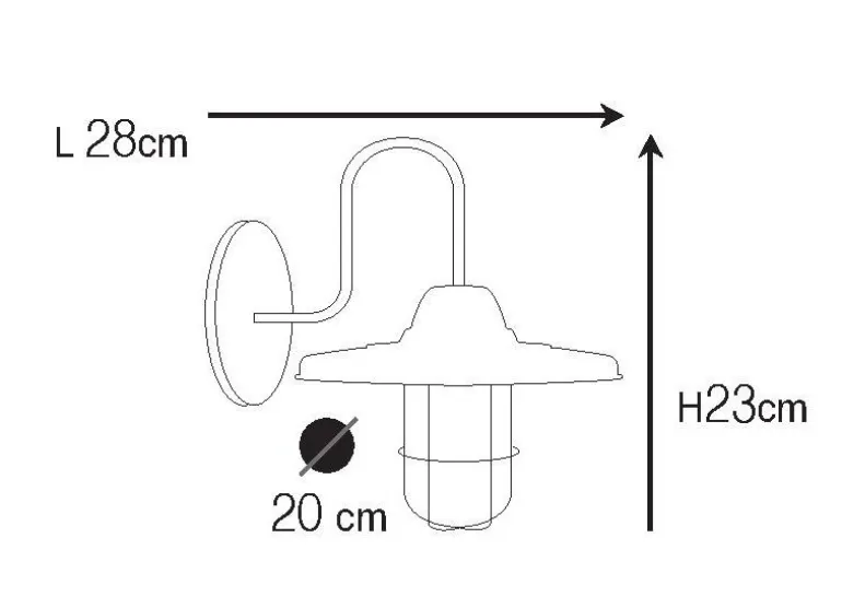 Wetterfeste Messingwandlampe N° 543 mit Schwanenhals