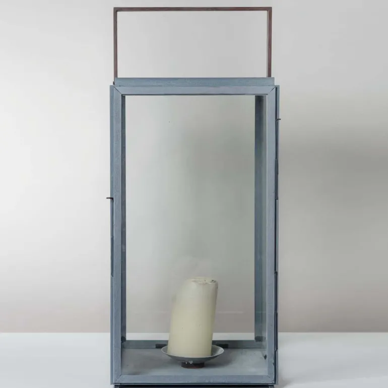 Windlicht aus Zink oder Messing für Terrassen Bellecour (Höhe 65 cm)