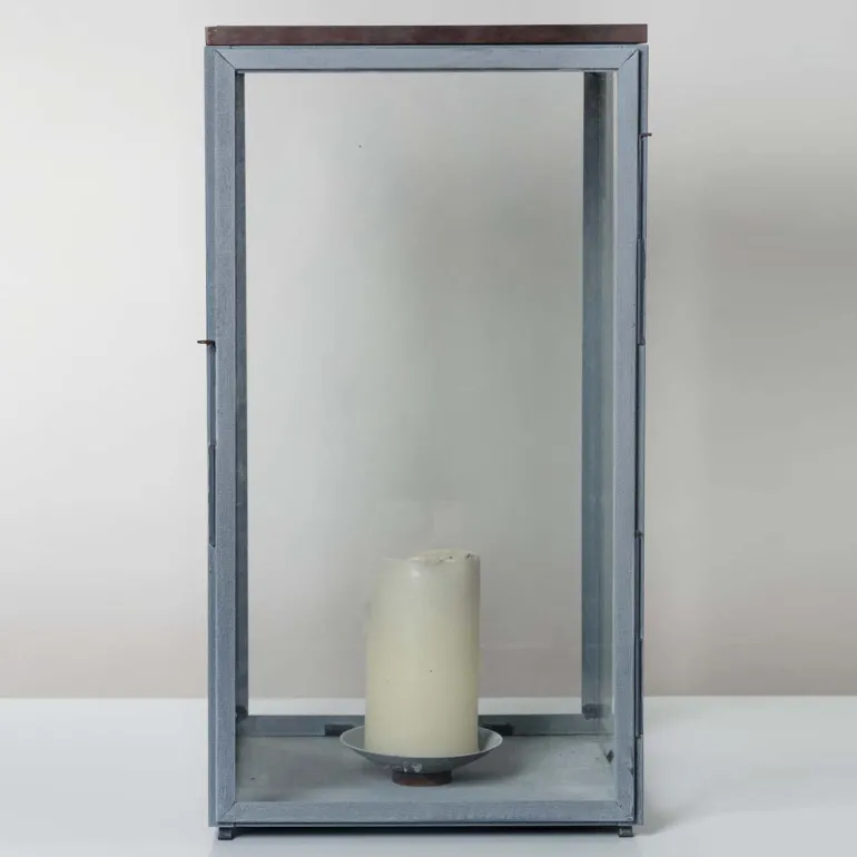 Windlicht aus Zink oder Messing für Terrassen Bellecour (Höhe 65 cm)