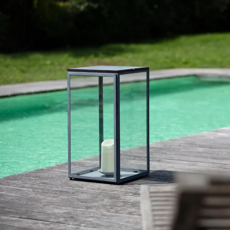 Windlicht aus Zink oder Messing für Terrassen Bellecour (Höhe 65 cm)