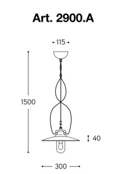 Zeitlose Pendelleuchte mit Sturz Merano 2900.A