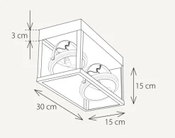 Zwei- oder Dreiflammige Deckenleuchte Vitrine 2L.3L