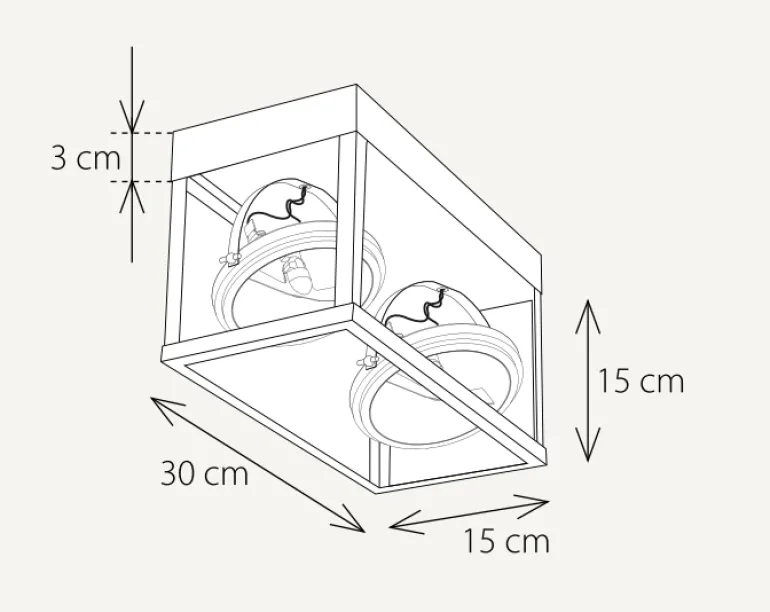 Zwei- oder Dreiflammige Deckenleuchte Vitrine 2L.3L