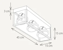 Zwei- oder Dreiflammige Deckenleuchte Vitrine 2L.3L