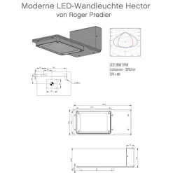 Zweifarbige LED-Wandleuchte Hector