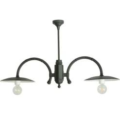 Zweiflammige historische Deckenlampe für außen