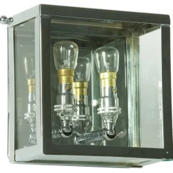 Zweiflammige Messing-Wandleuchte Vitrine petit